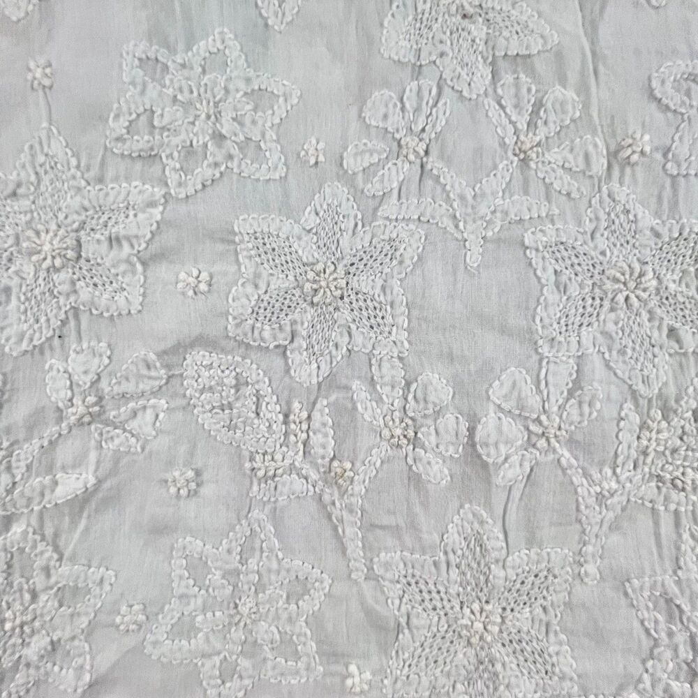 Juliet Dunn London White Embroidered Sleeveless Mini Dress Size 1 S Resort Boho - Picture 15 of 16